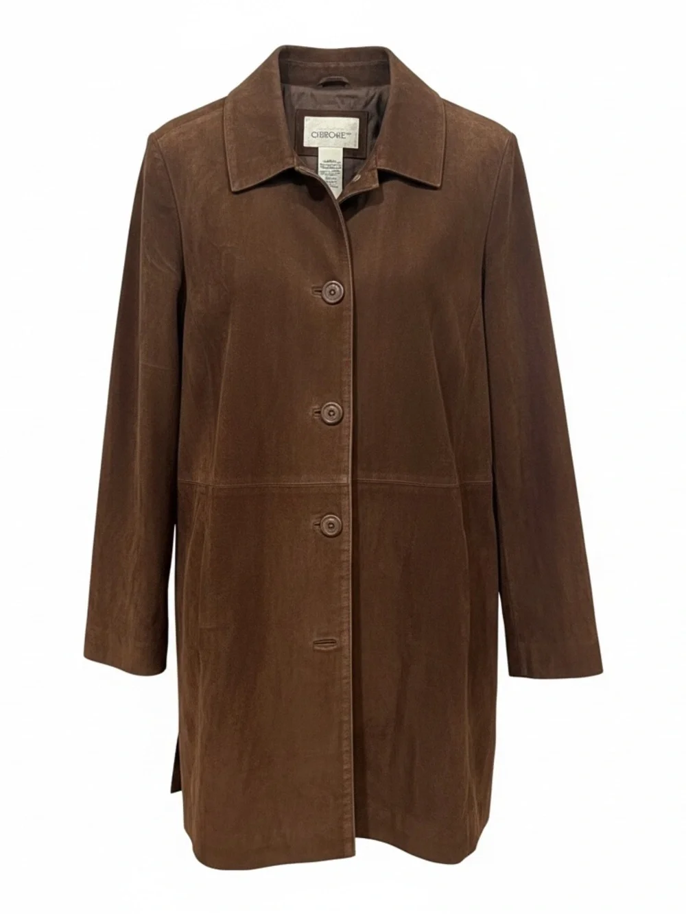 Vintage Genuine Leather Suede Button-Front Coat Women’s Medium Western Style - Picture 2 of 6